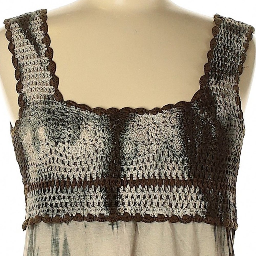 Sent➡Consignment Tie Dye Crochet Boho Mini Dress - Picture 2 of 5